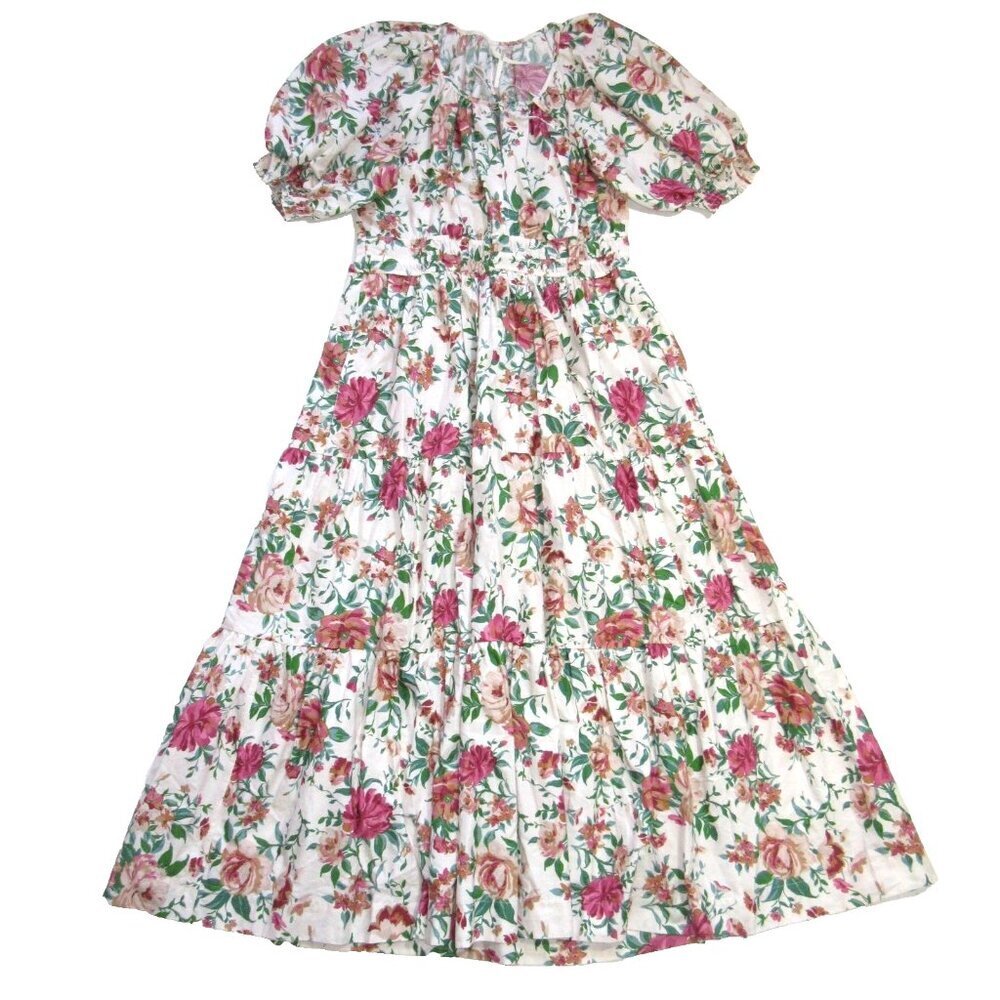 NWT by Anthropologie Somerset Maxi in Rose Floral Puff-Sleeve Edition Dress L - Picture 5 of 7
